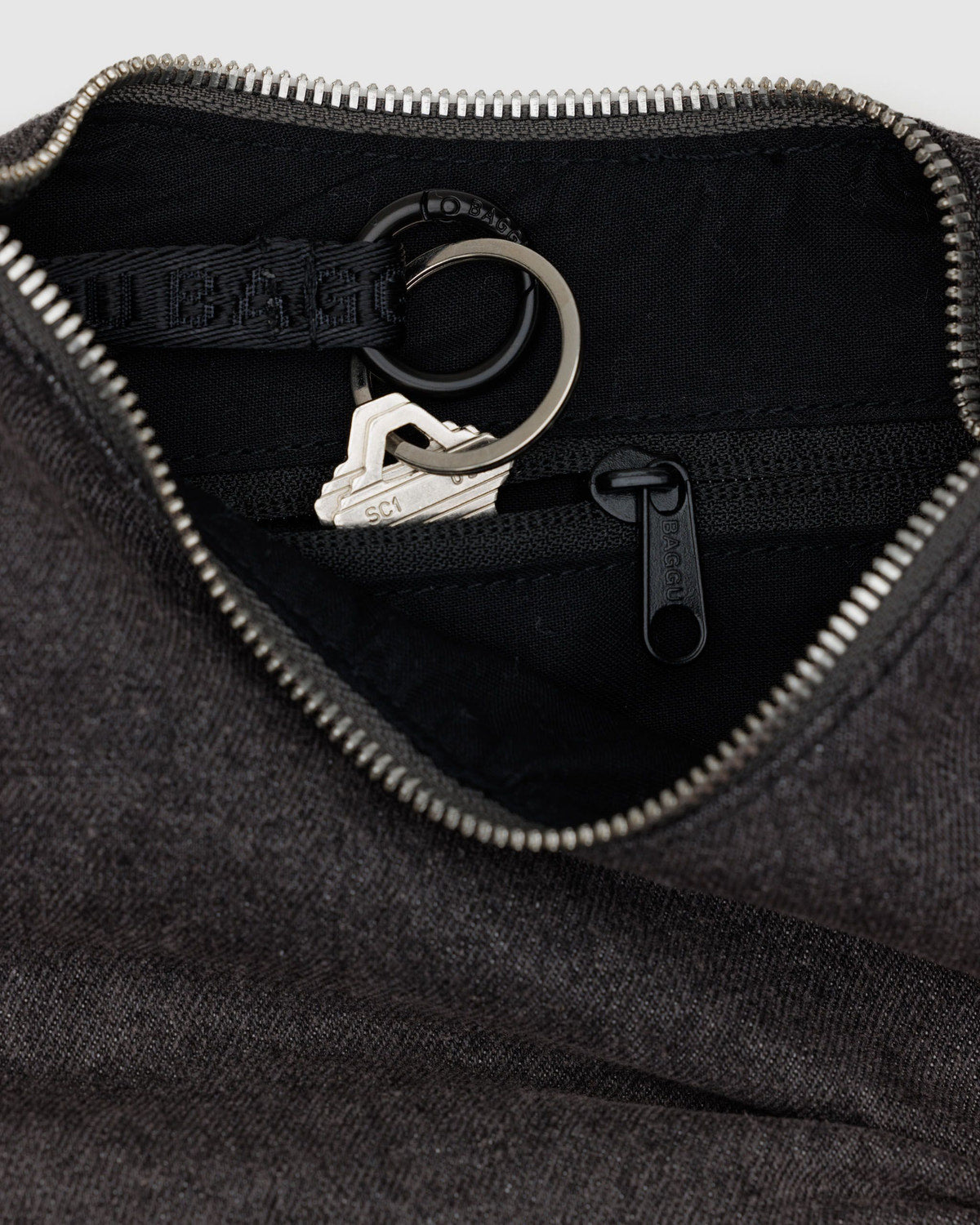 Small Denim Crescent Bag Washed Black Denim | Baggu Discount