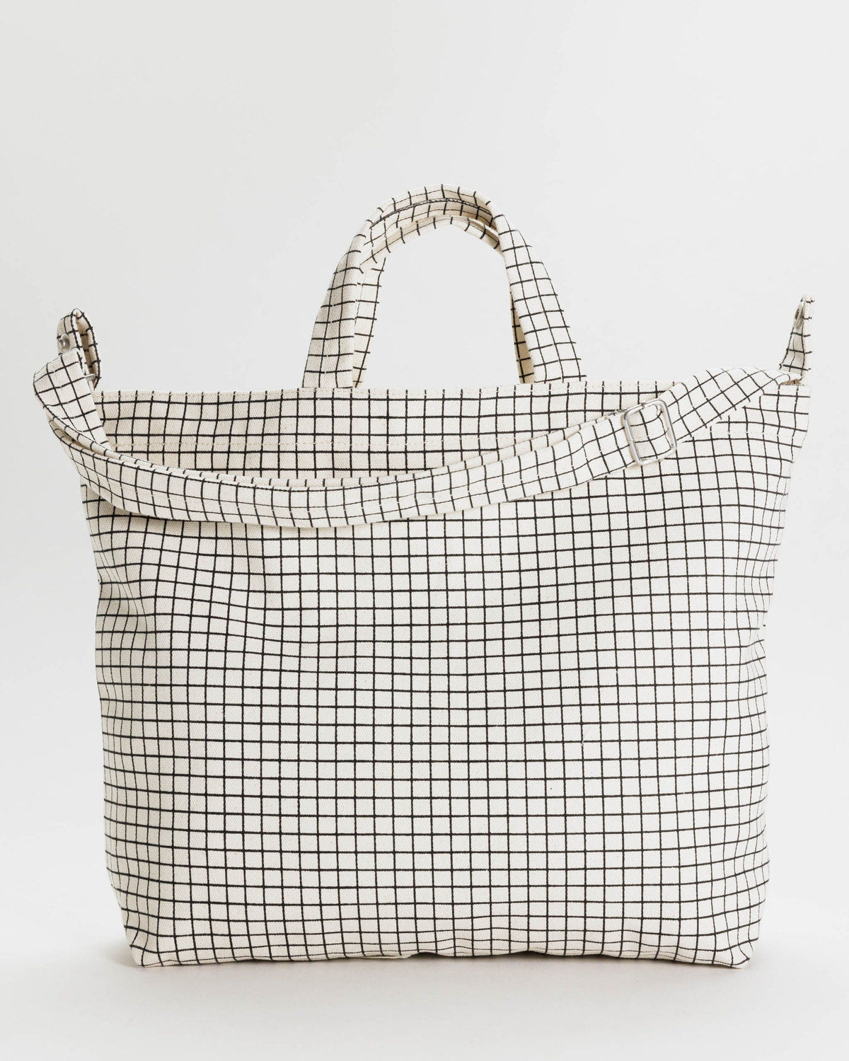 Horizontal Zip Duck Bag Natural Grid | Baggu Sale