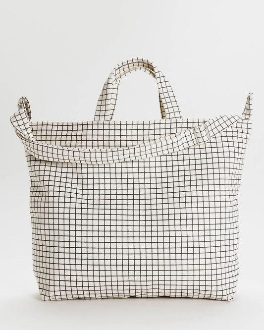 Horizontal Zip Duck Bag Natural Grid | Baggu Sale