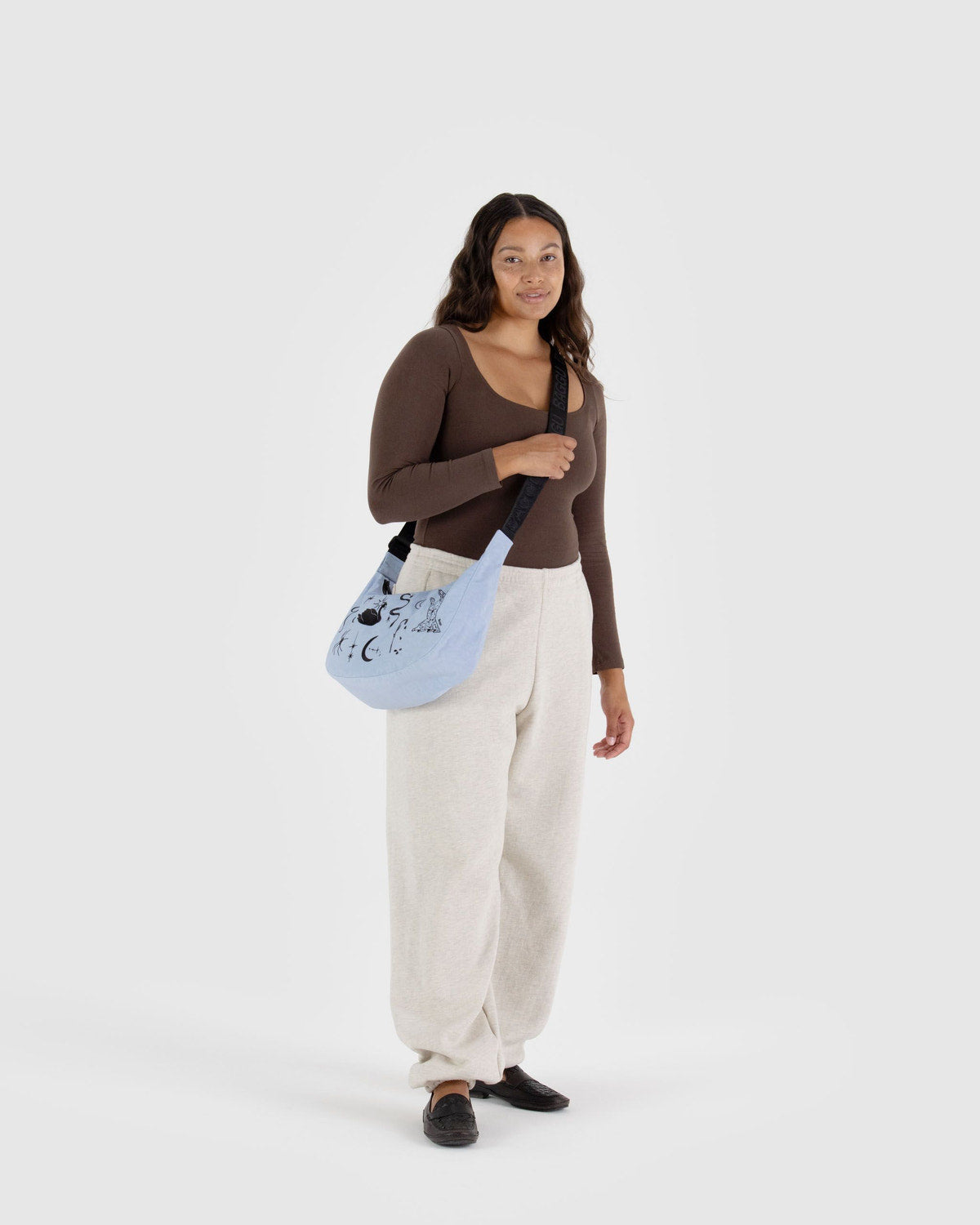 Medium Nylon Crescent Bag Embroidered Ballet Icons | Baggu Everyday