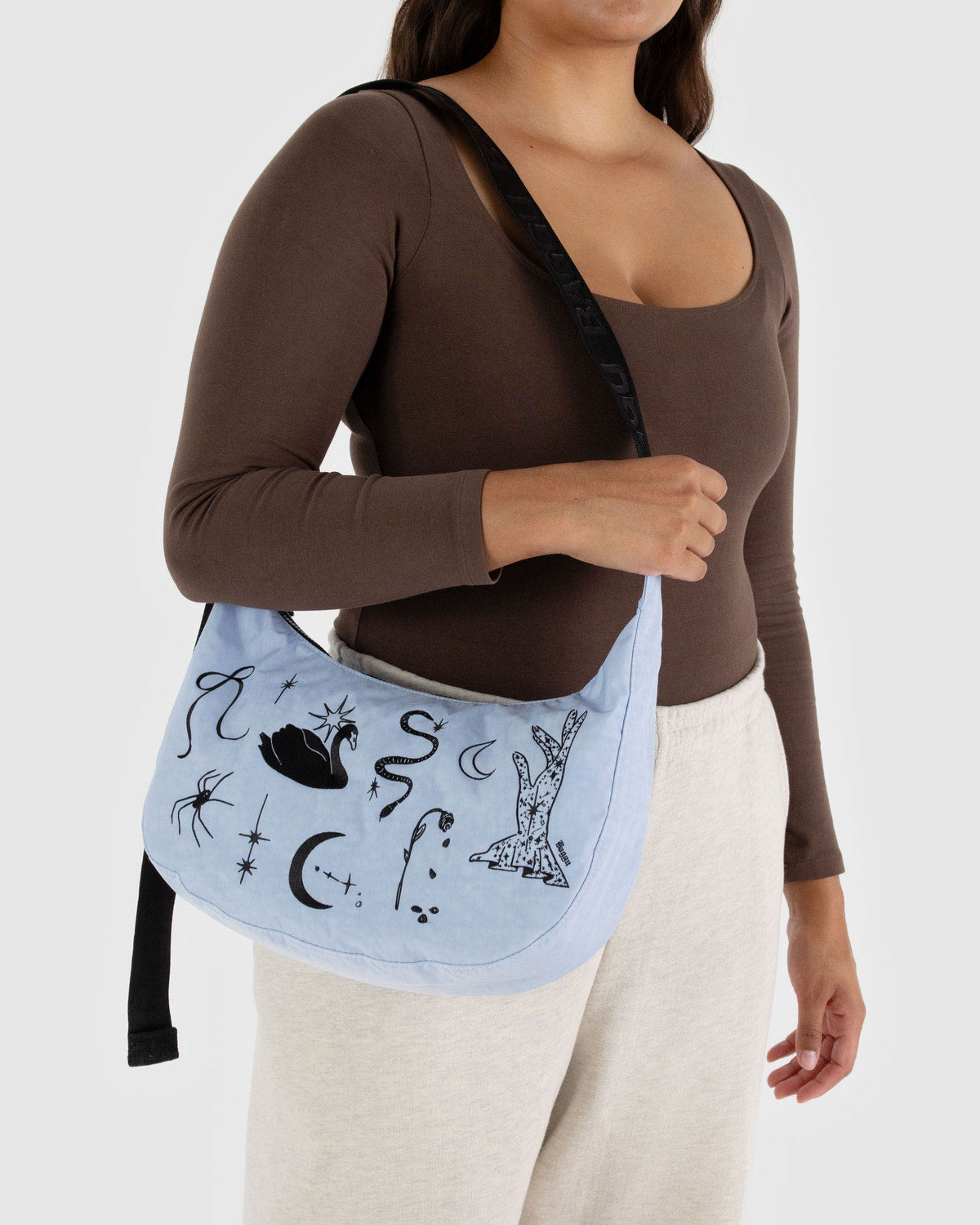Medium Nylon Crescent Bag Embroidered Ballet Icons | Baggu Everyday