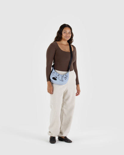 Small Nylon Crescent Bag Embroidered Ballet Icons | Baggu Classic