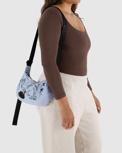 Small Nylon Crescent Bag Embroidered Ballet Icons | Baggu Classic