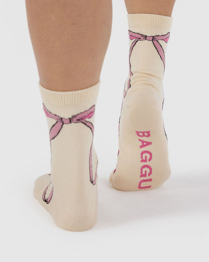 Crew Sock Pink Bow | Baggu Best Price