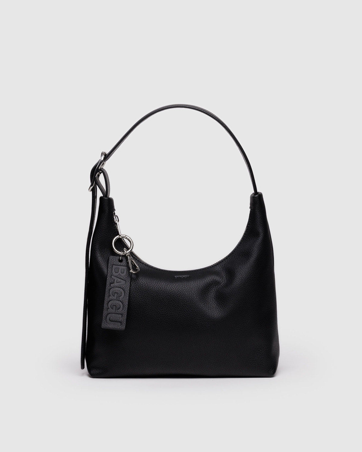 Mini Recycled Leather Shoulder Bag Black | Baggu Great Value