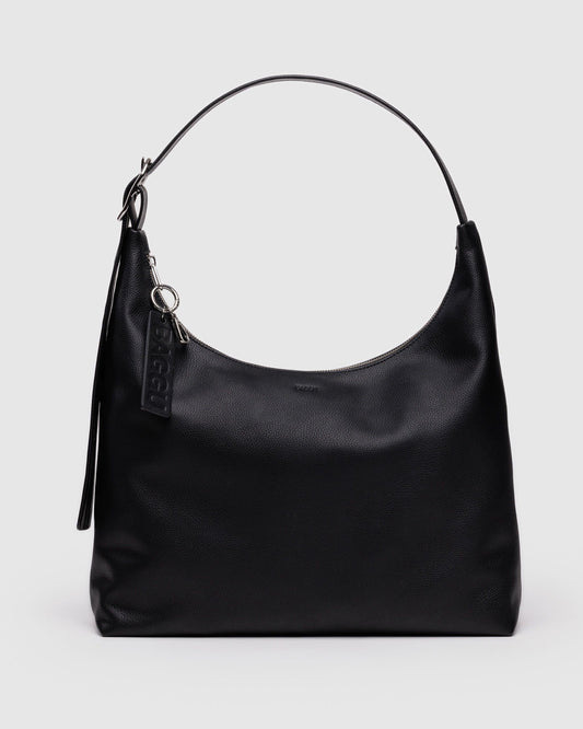 Recycled Leather Shoulder Bag Black | Baggu Sale