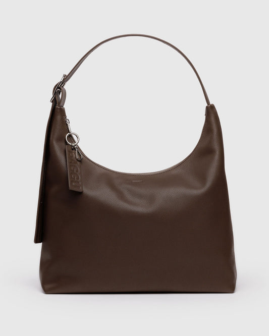 Recycled Leather Shoulder Bag Brown | Baggu Great Value