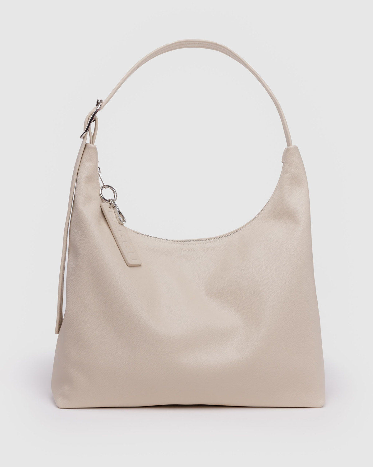 Recycled Leather Shoulder Bag Stone | Baggu Premium