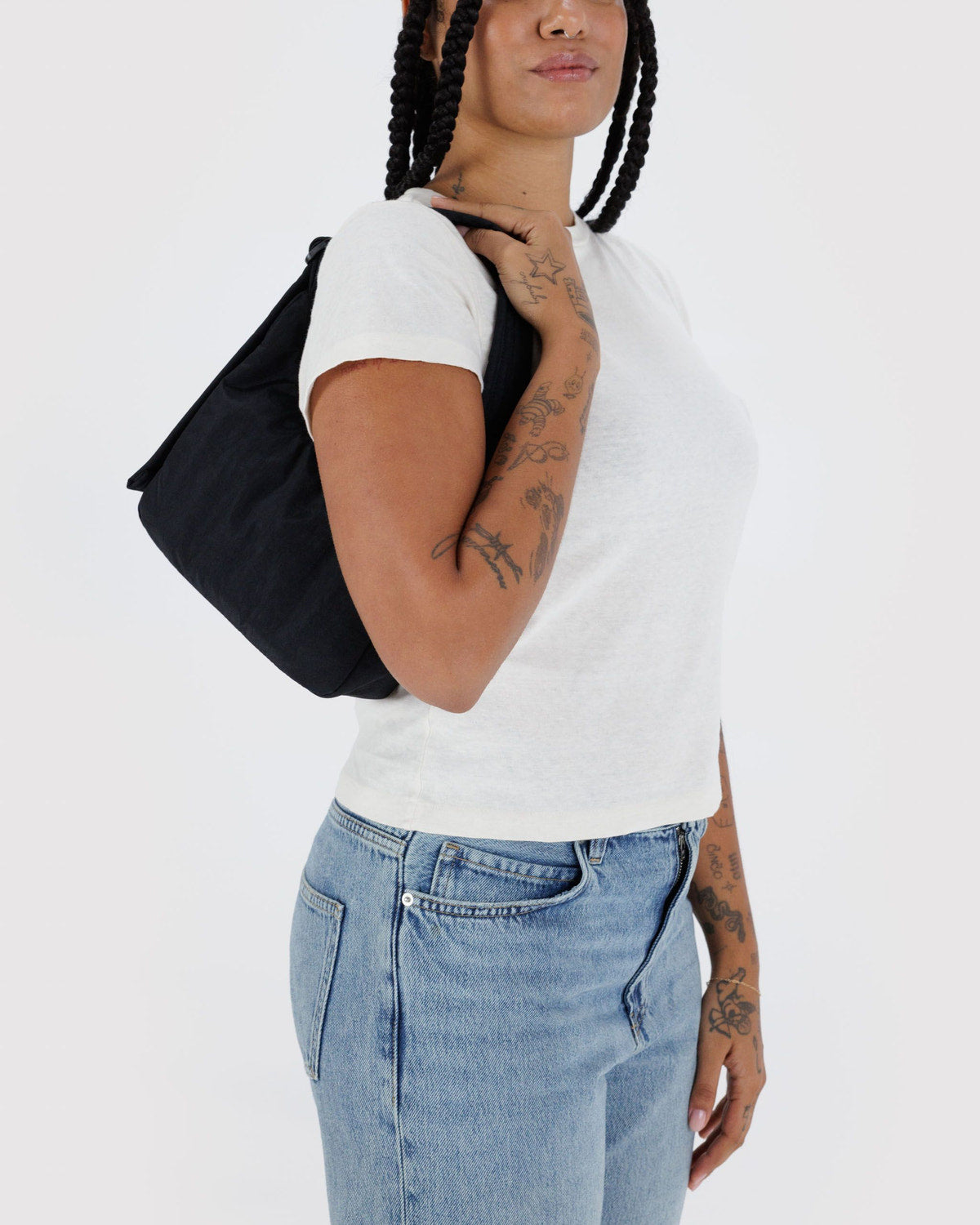 Mini Nylon Shoulder Bag  Black | Baggu Trending