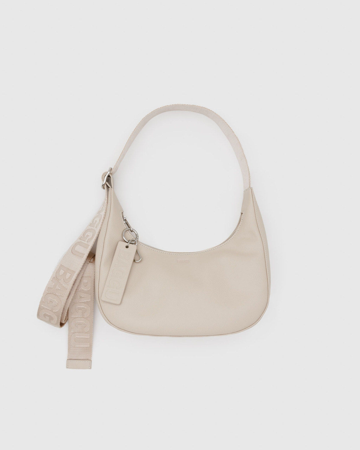 Small Recycled Leather Crescent Bag Stone | Baggu Deals