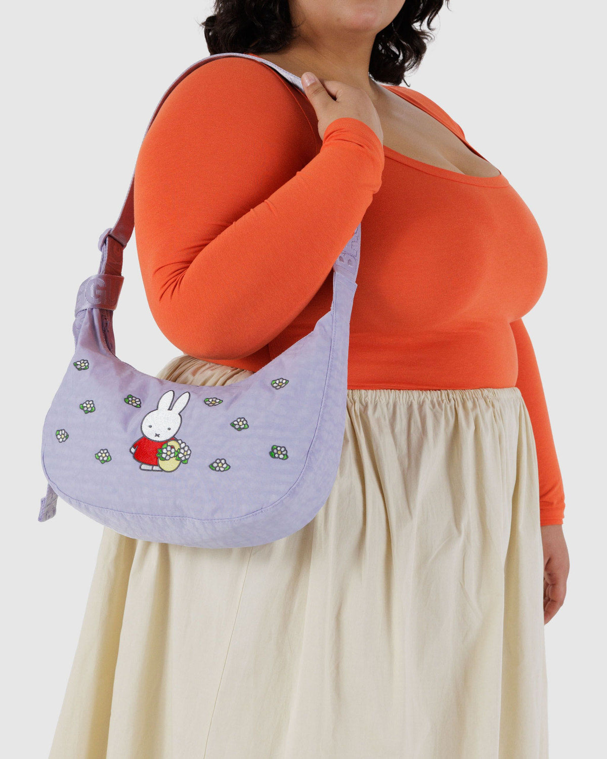 Medium Nylon Crescent Bag Embroidered Miffy | Baggu Top Pick