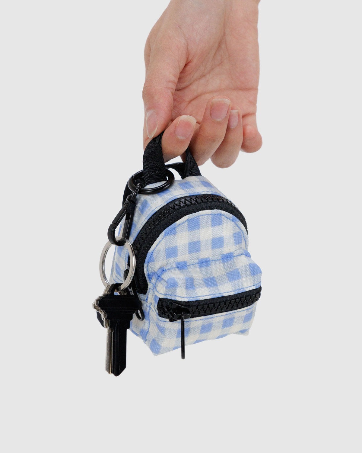 Backpack Charm Light Blue Gingham | Baggu Recommended