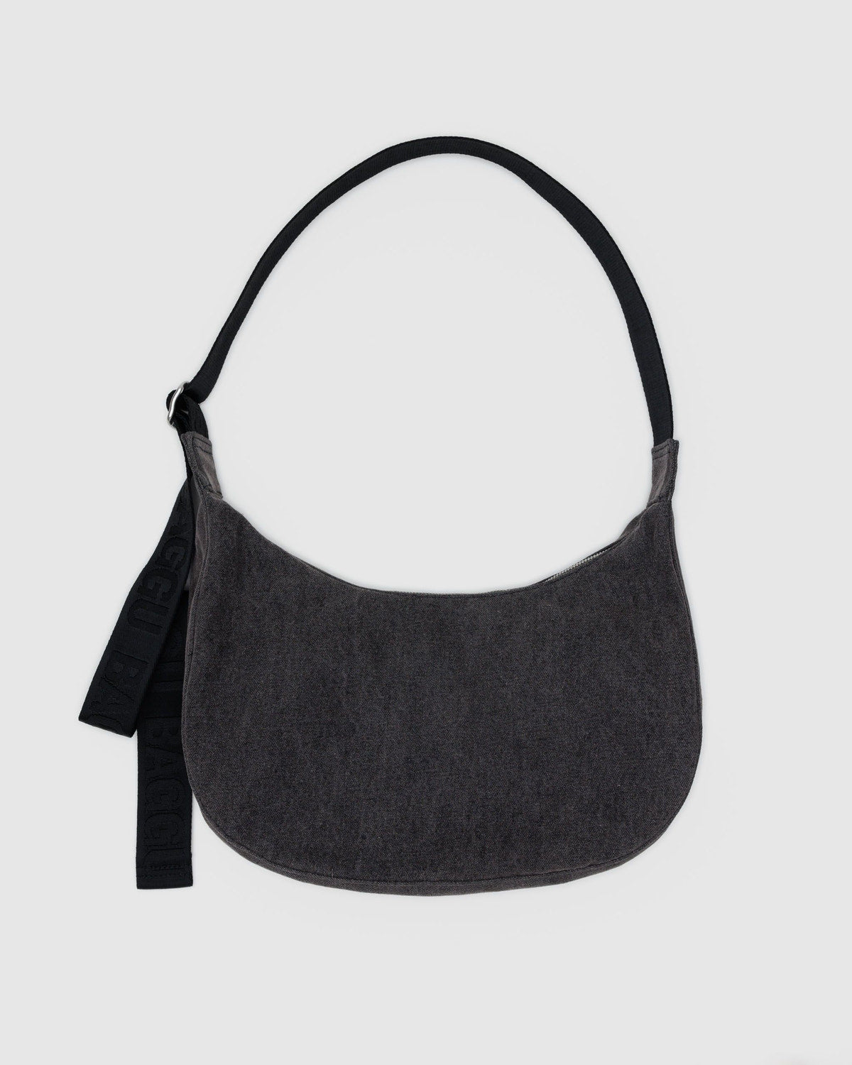 Medium Denim Crescent Bag Washed Black Denim | Baggu Essential