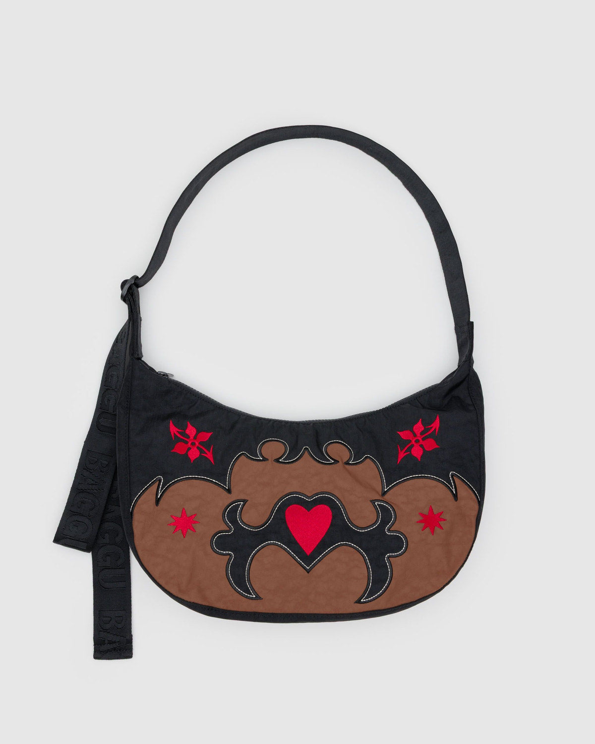 Medium Nylon Crescent Bag Western Appliqué | Baggu Featured