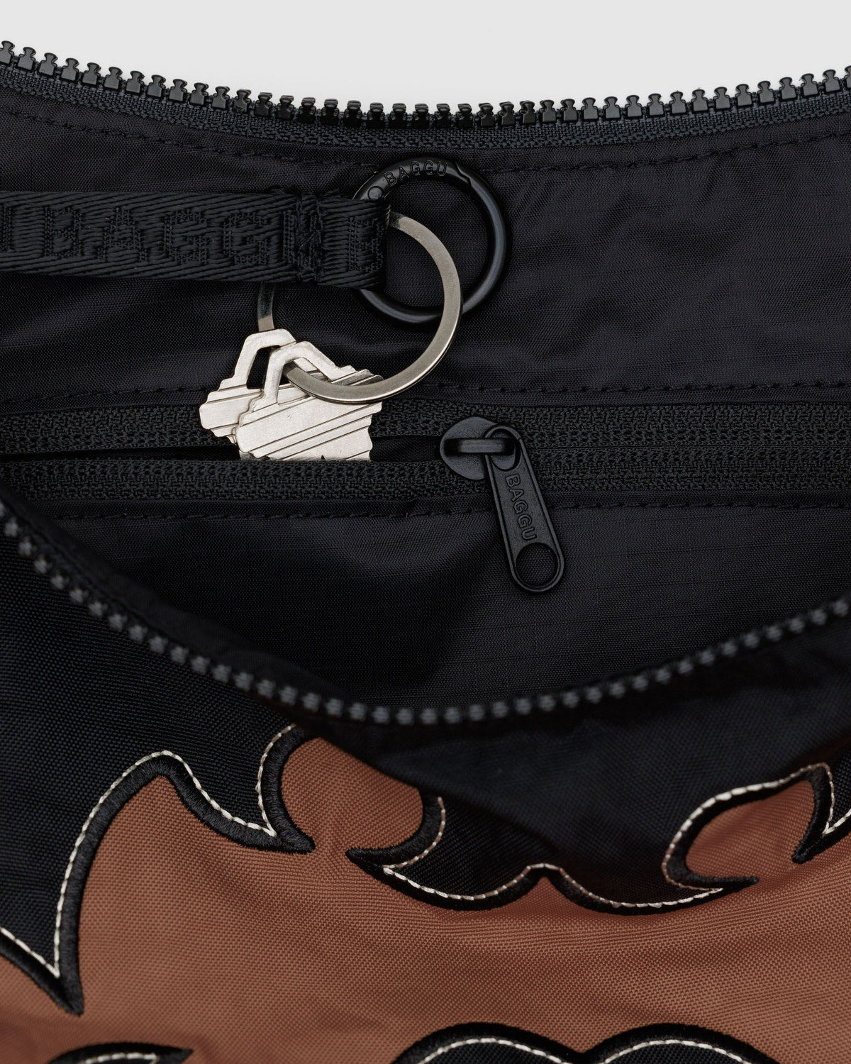 Medium Nylon Crescent Bag Western Appliqué | Baggu Featured