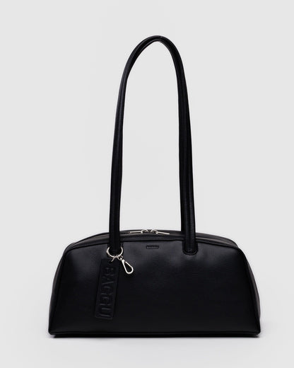 Recycled Leather Bowler Bag Black | Baggu Great Value