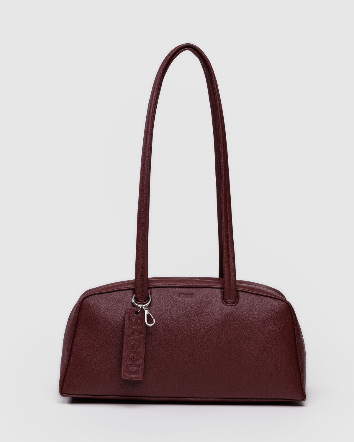Recycled Leather Bowler Bag Mahogany | Baggu Exclusive