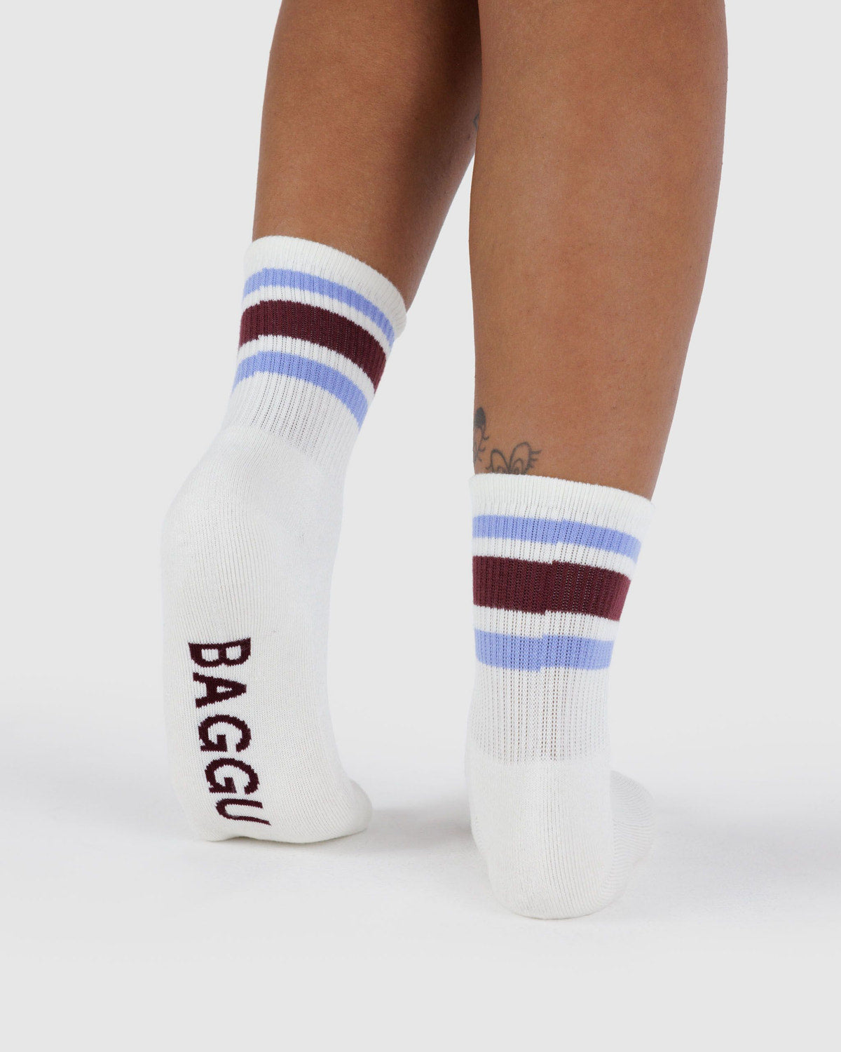 Ribbed Sock Ivory Stripe | Baggu Customer Favorite