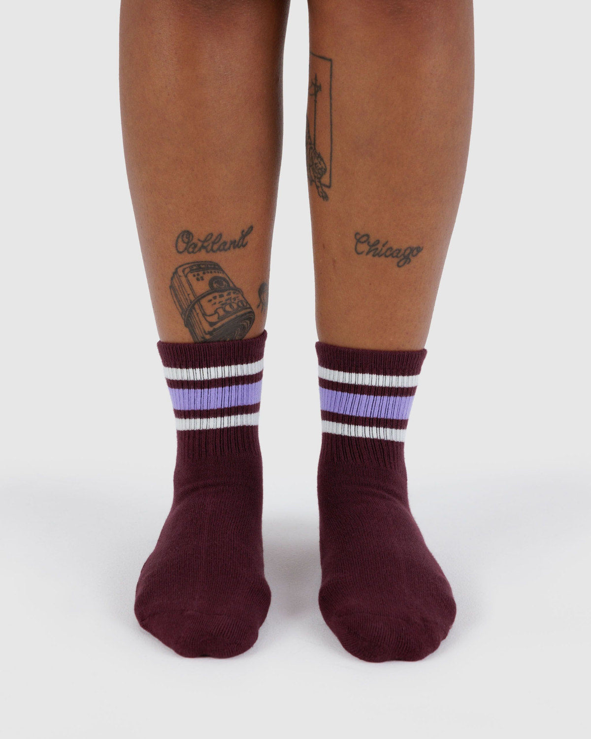 Ribbed Sock Mahogany Stripe | Baggu New