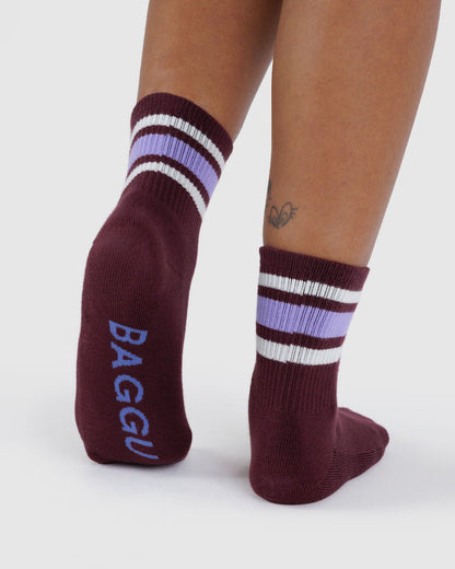 Ribbed Sock Mahogany Stripe | Baggu New