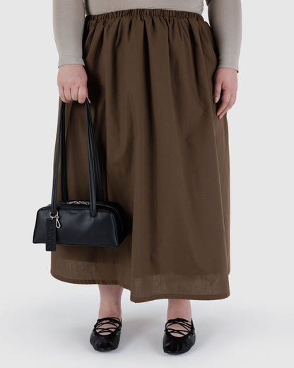Small Recycled Leather Bowler Bag Black | Baggu Value