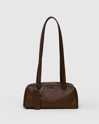 Small Recycled Leather Bowler Bag Brown | Baggu Discount