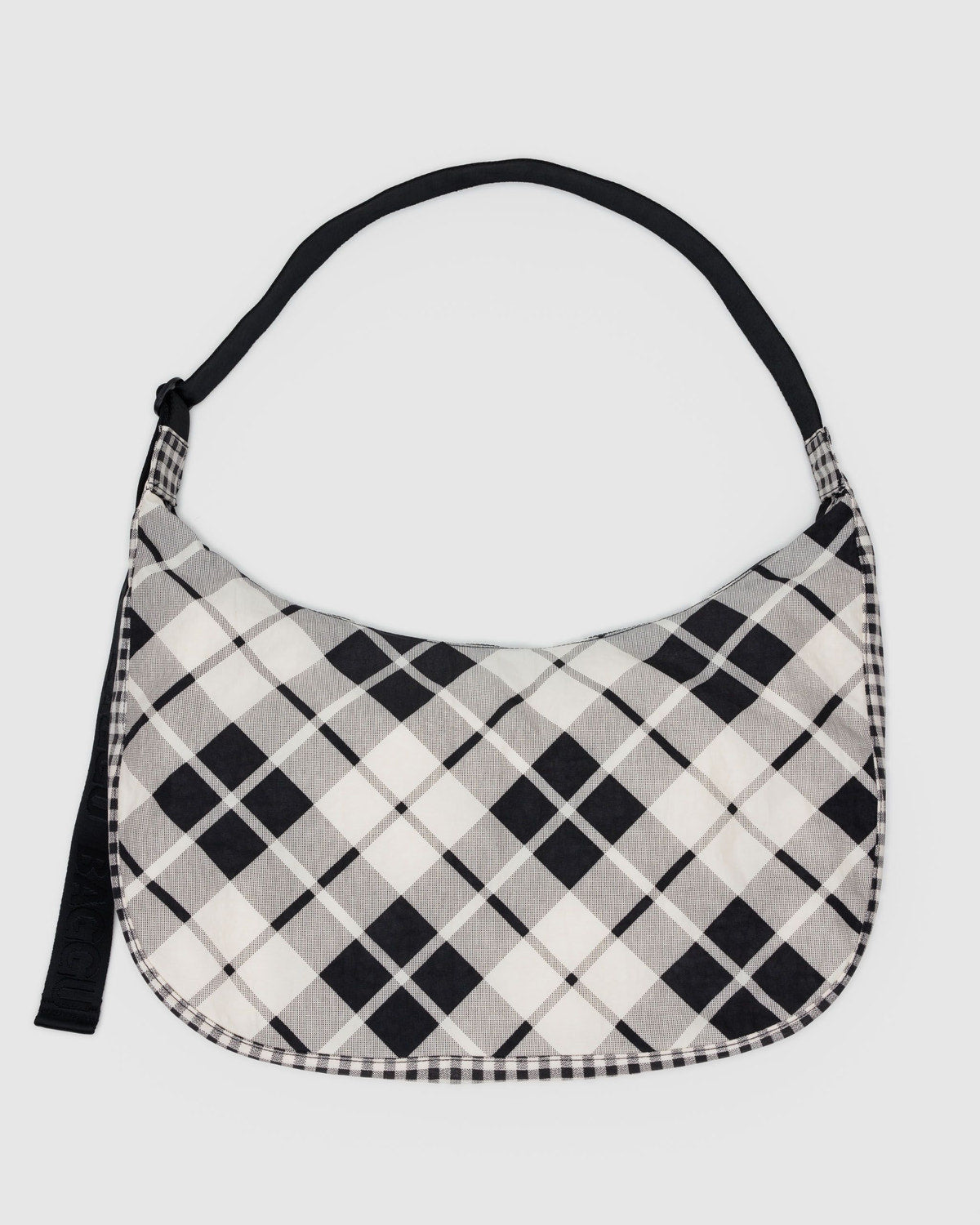 Large Nylon Crescent Bag Mixed Plaid | Baggu Deals