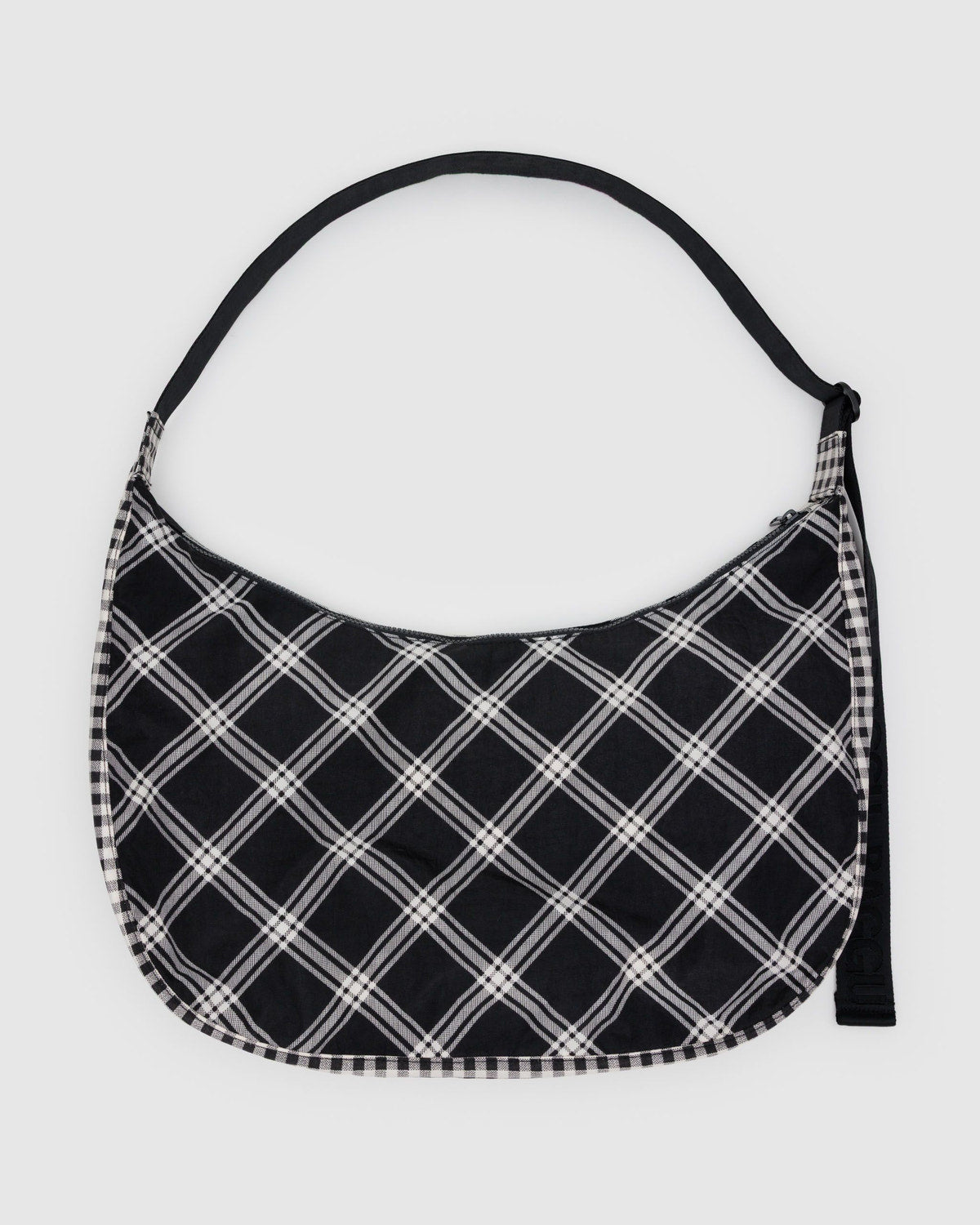 Large Nylon Crescent Bag Mixed Plaid | Baggu Deals