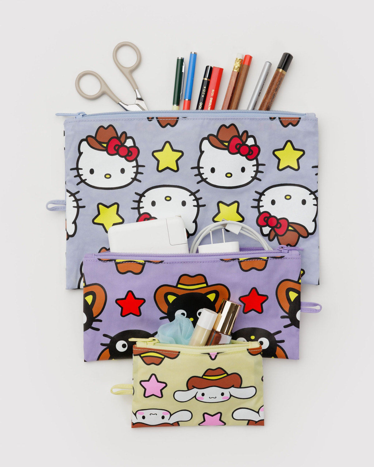 Flat Pouch Set Hello Kitty & Friends Western | Baggu Featured