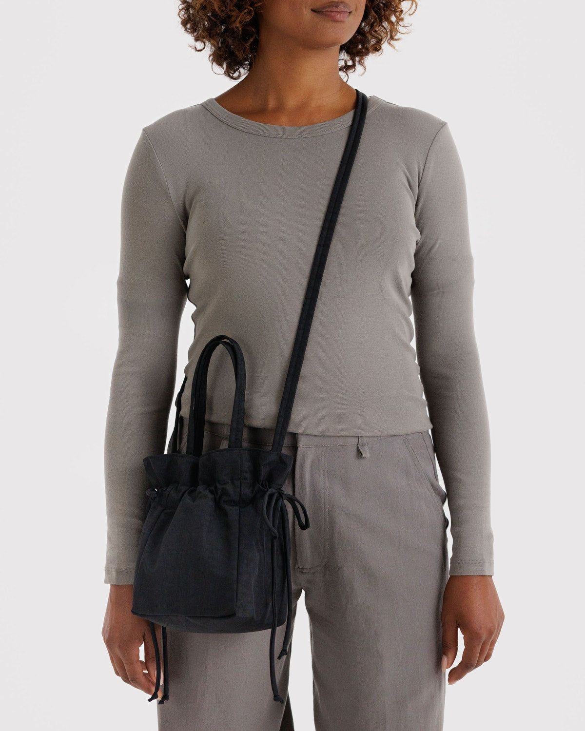 Nylon Drawstring Bag Black | Baggu Trusted