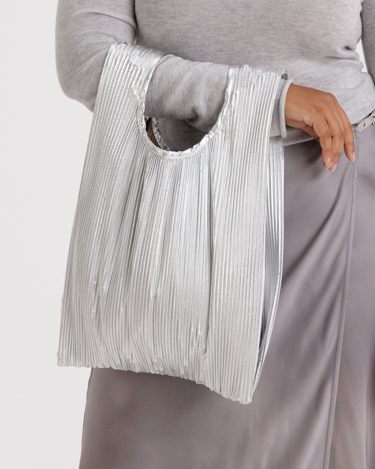 Pleated Baggu Chrome Metallic | Baggu Quality