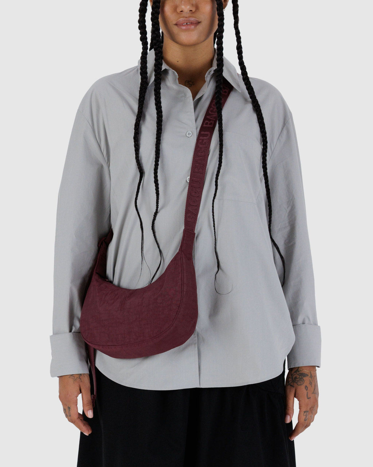 Small Nylon Crescent Bag Mahogany | Baggu Special Offer