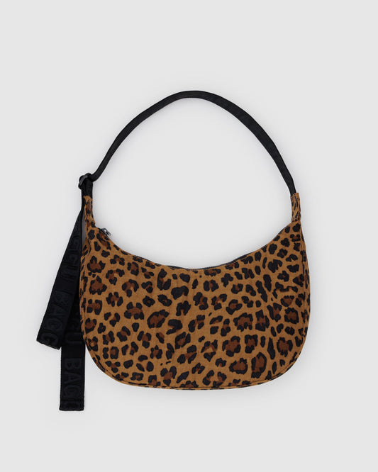 Medium Nylon Crescent Bag Leopard | Baggu Sale