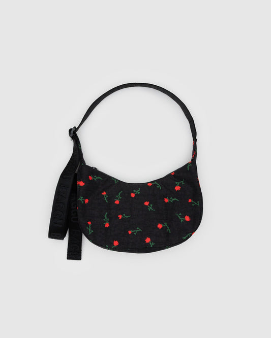 Small Nylon Crescent Bag Painted Wildflower | Baggu Great Value