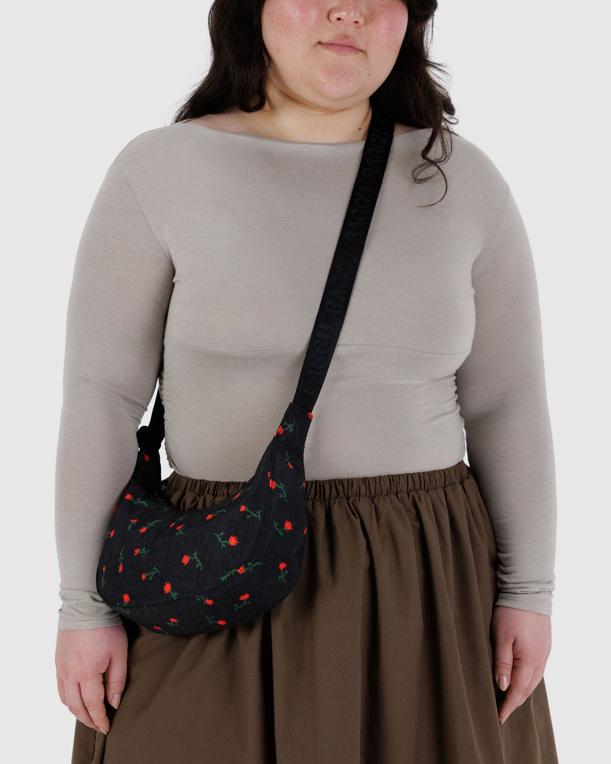 Small Nylon Crescent Bag Painted Wildflower | Baggu Great Value
