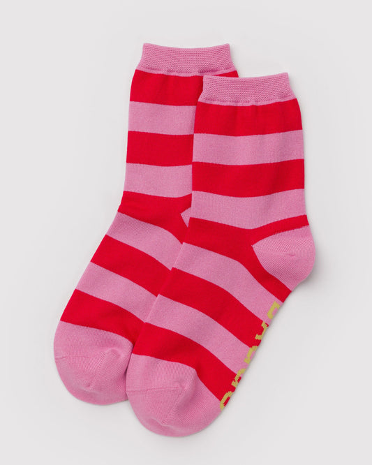 Crew Sock Pink Stripe | Baggu Customer Favorite