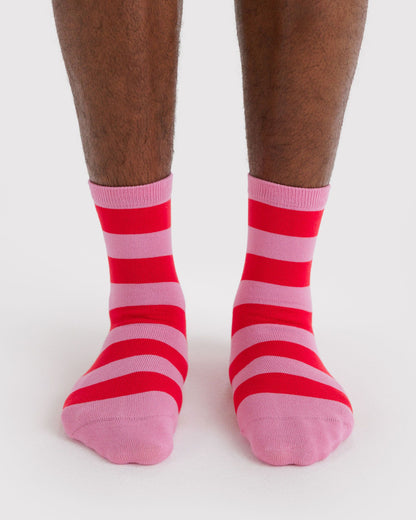 Crew Sock Pink Stripe | Baggu Customer Favorite