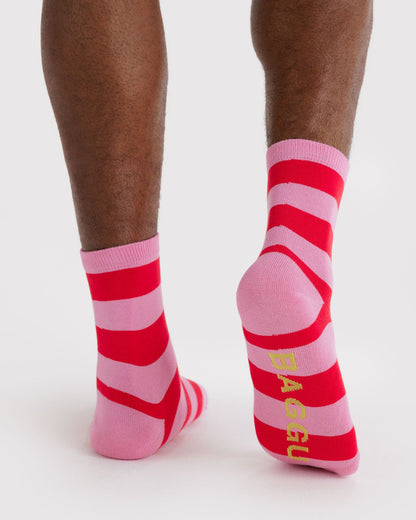 Crew Sock Pink Stripe | Baggu Customer Favorite