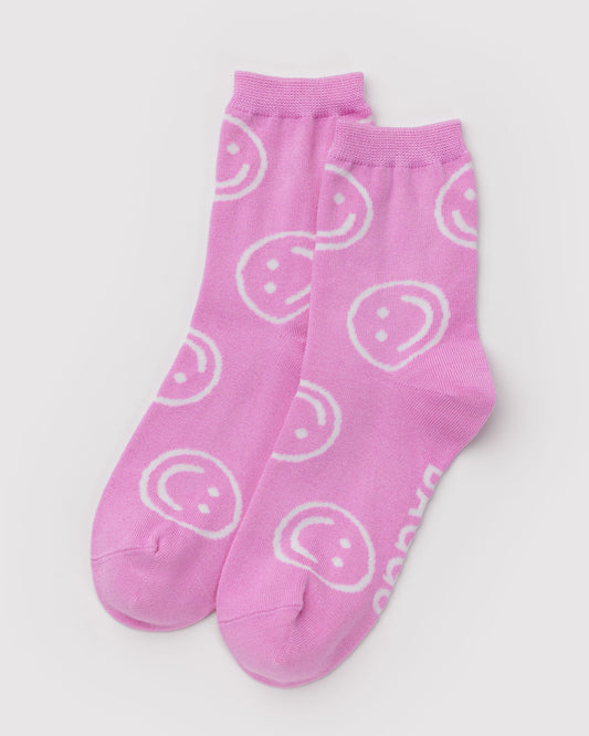 Crew Sock Pink Happy | Baggu Essential