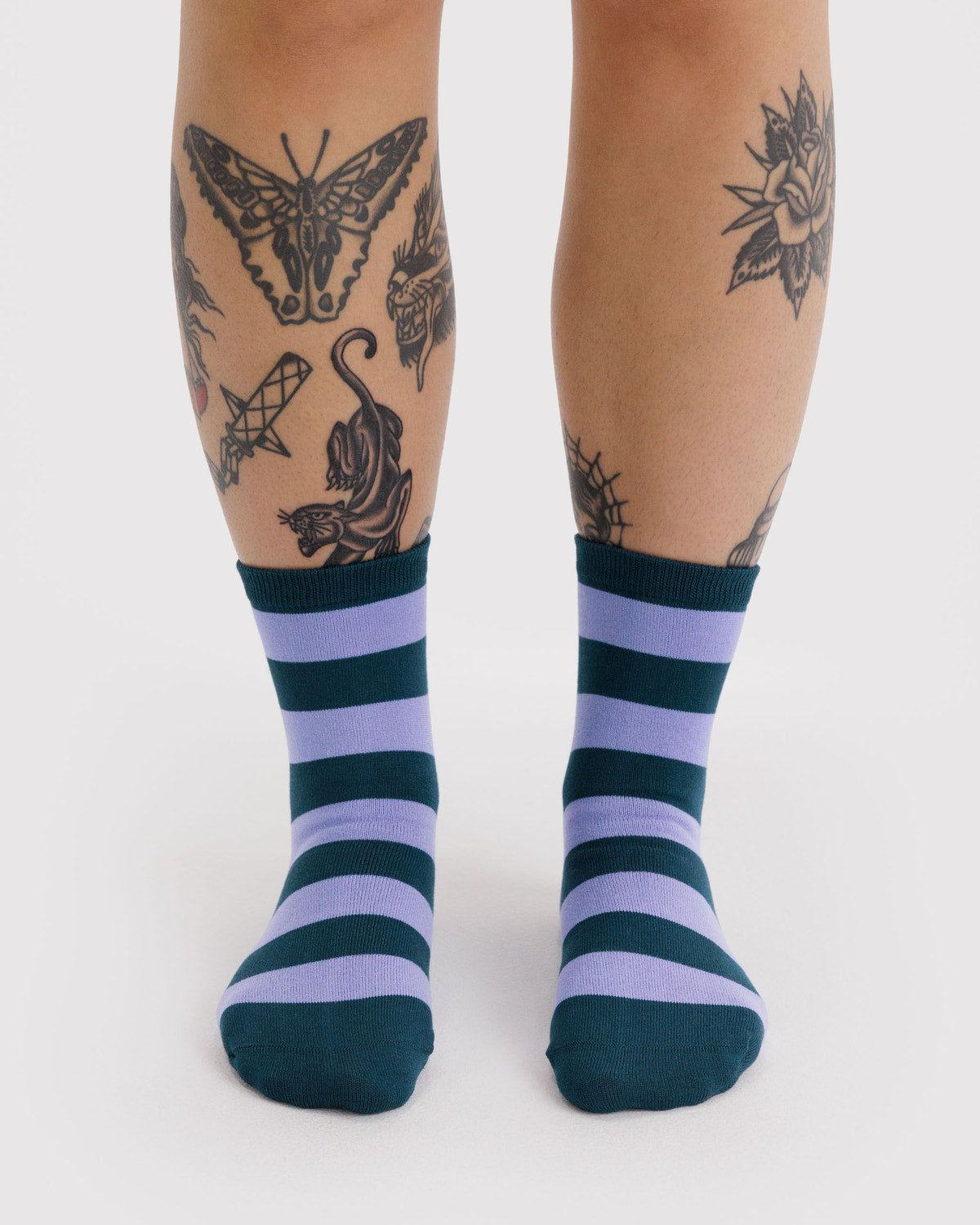 Crew Sock Malachite Stripe | Baggu Exclusive