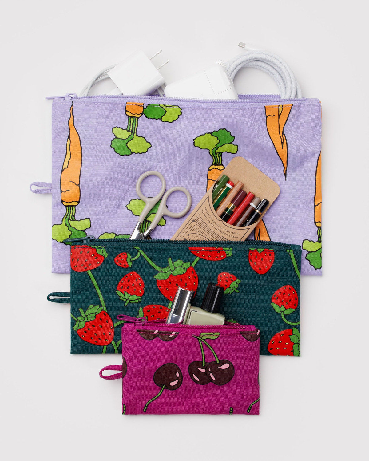 Flat Pouch Set Carrots & Berries | Baggu Hot Sale