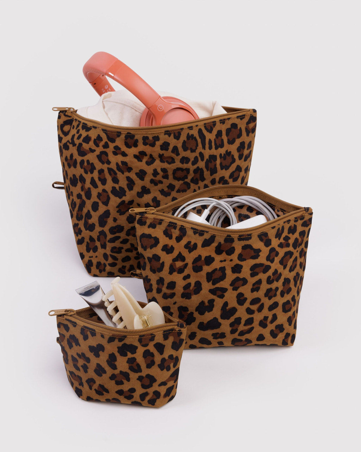 Go Pouch Set Leopard | Baggu Classic