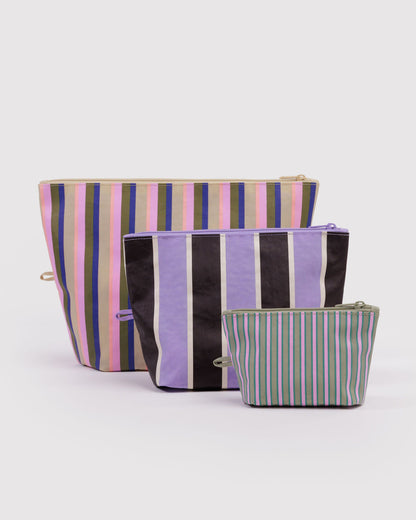 Go Pouch Set Candy Shop Stripes | Baggu Essential