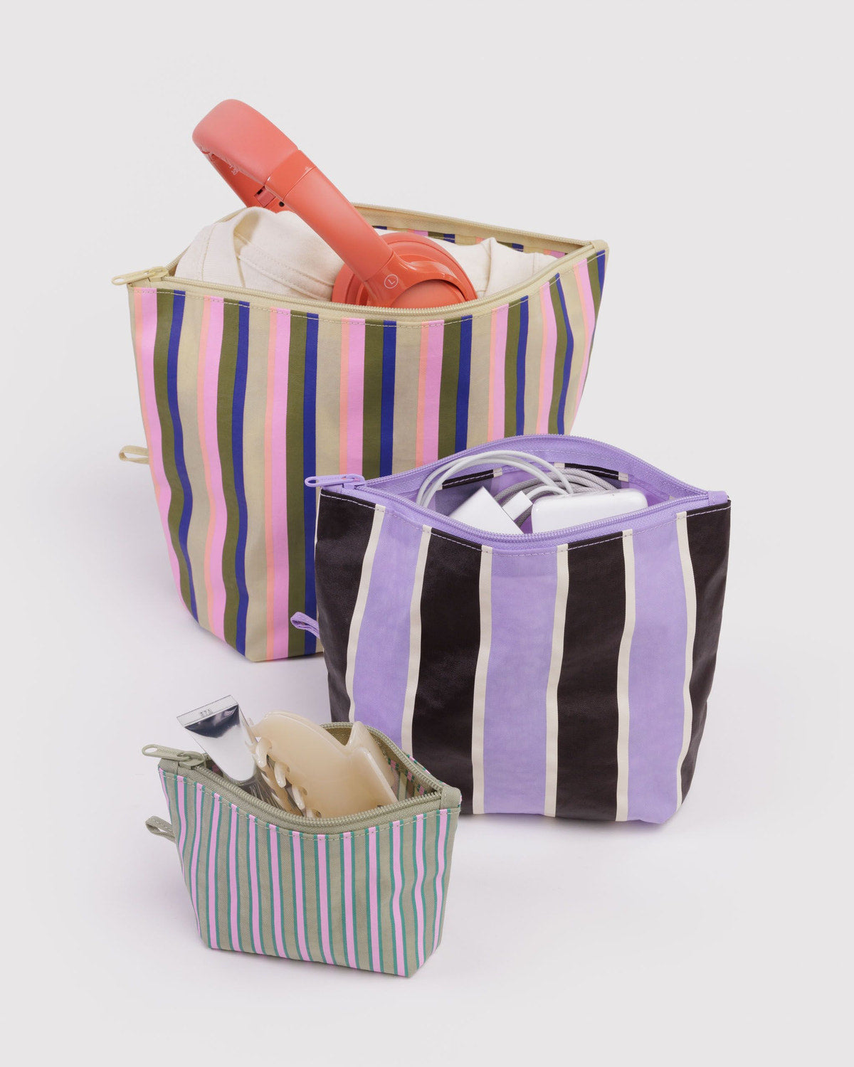 Go Pouch Set Candy Shop Stripes | Baggu Essential