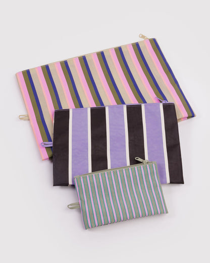 Go Pouch Set Candy Shop Stripes | Baggu Essential