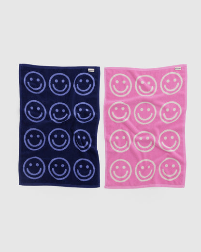 Hand Towel Set of 2 Happy Pink Blue | Baggu Quality