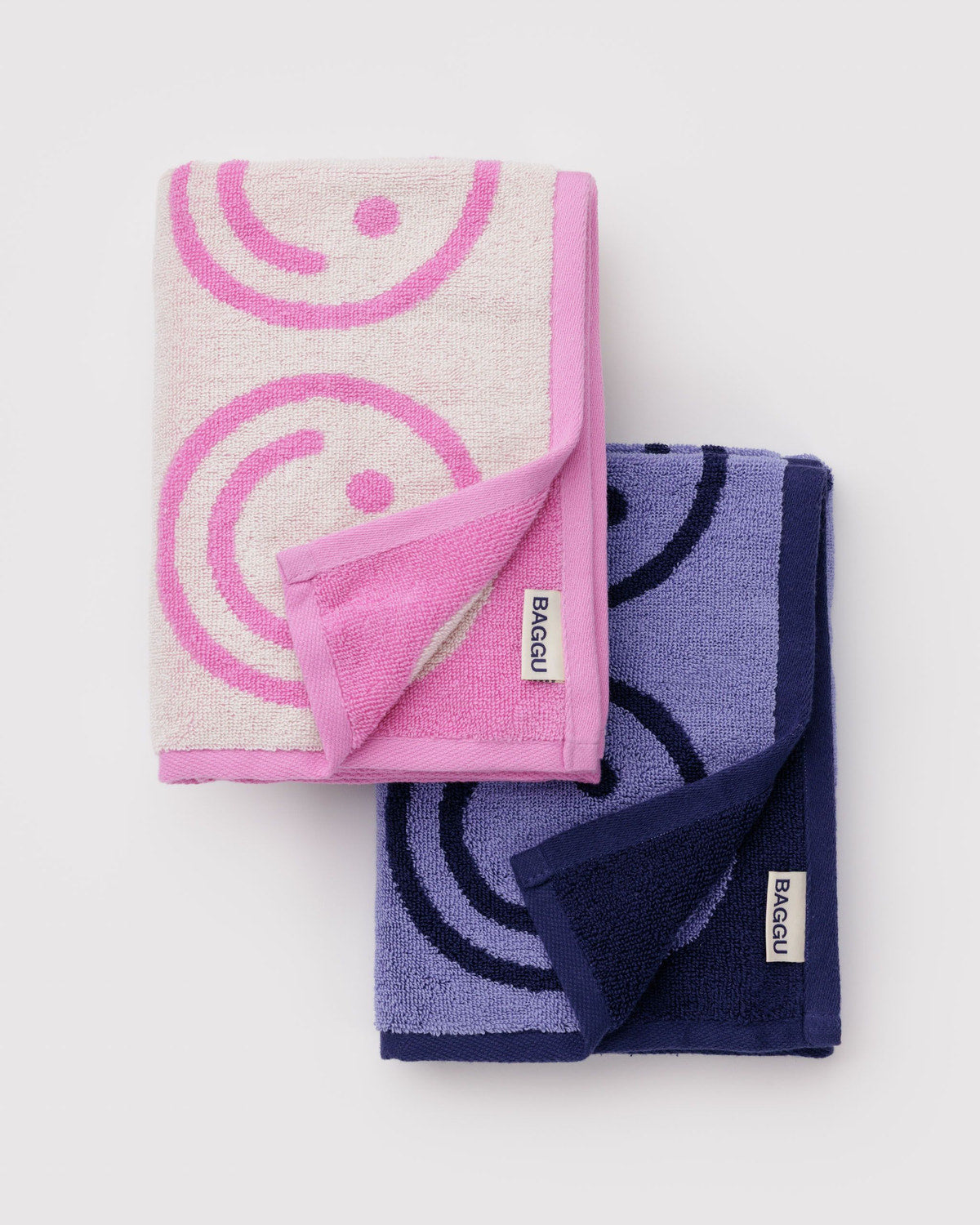 Hand Towel Set of 2 Happy Pink Blue | Baggu Quality