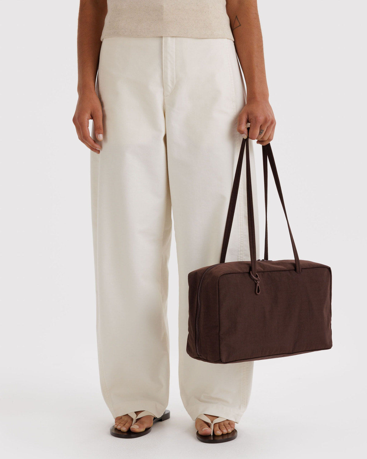 Medium Nylon Bowler Bag Coffee | Baggu Top Pick