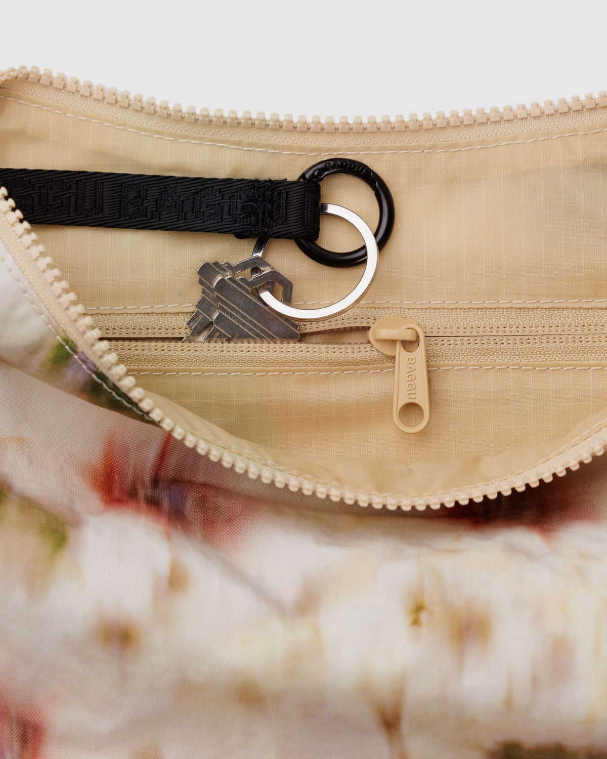 Medium Nylon Crescent Bag Abstract Floral | Baggu Featured
