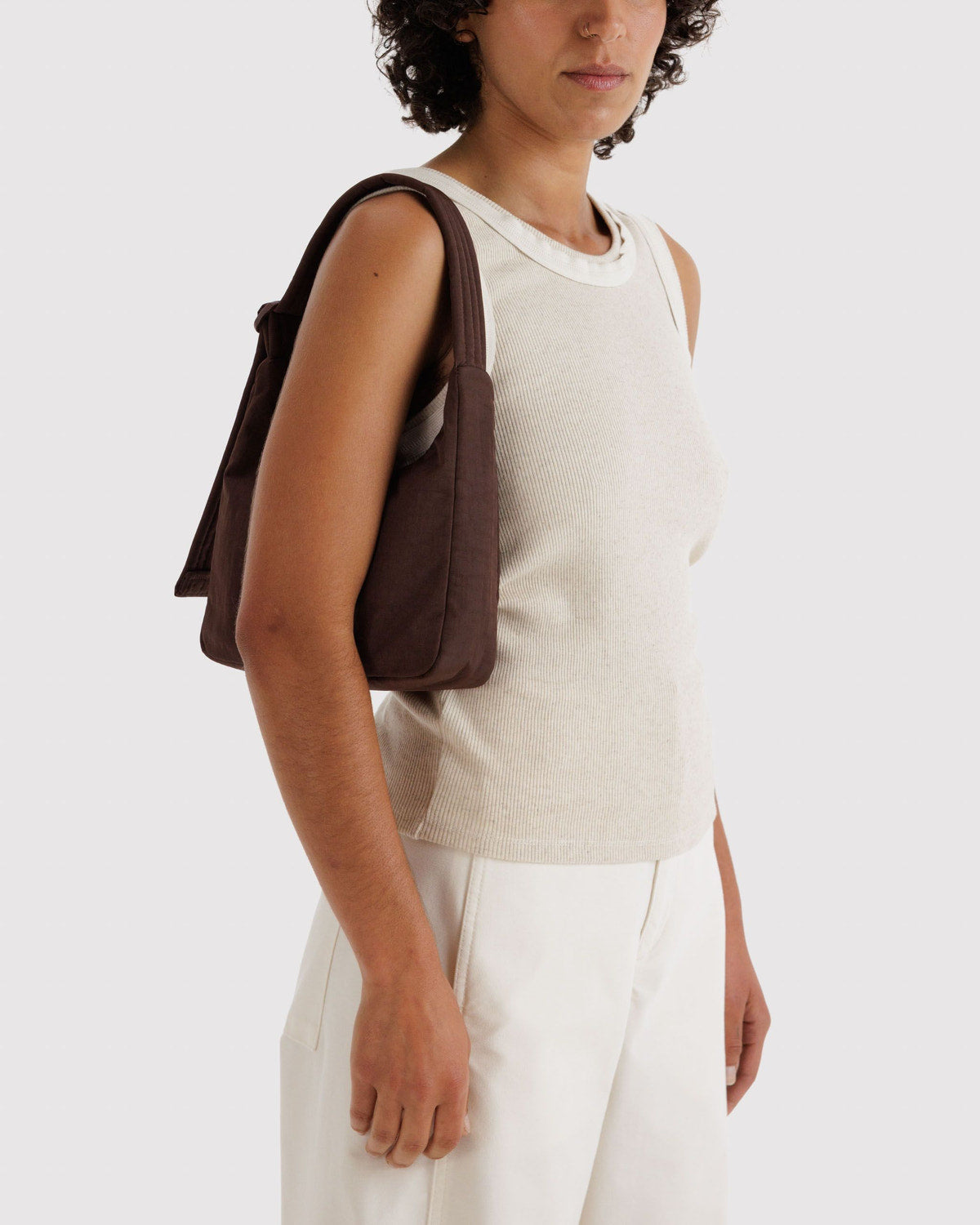 Mini Nylon Shoulder Bag  Coffee | Baggu New
